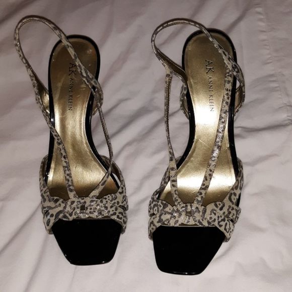 Anne Klein Strappy Leopard Slingback Heels Akadine‎ - Picture 1 of 6